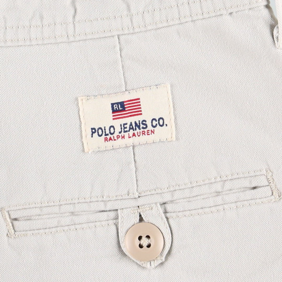 Ralph Lauren POLO JEANS COMPANY Military Cargo Pants, Men's Size W31 (approx.) cotton pale white type Vintage Second Hand