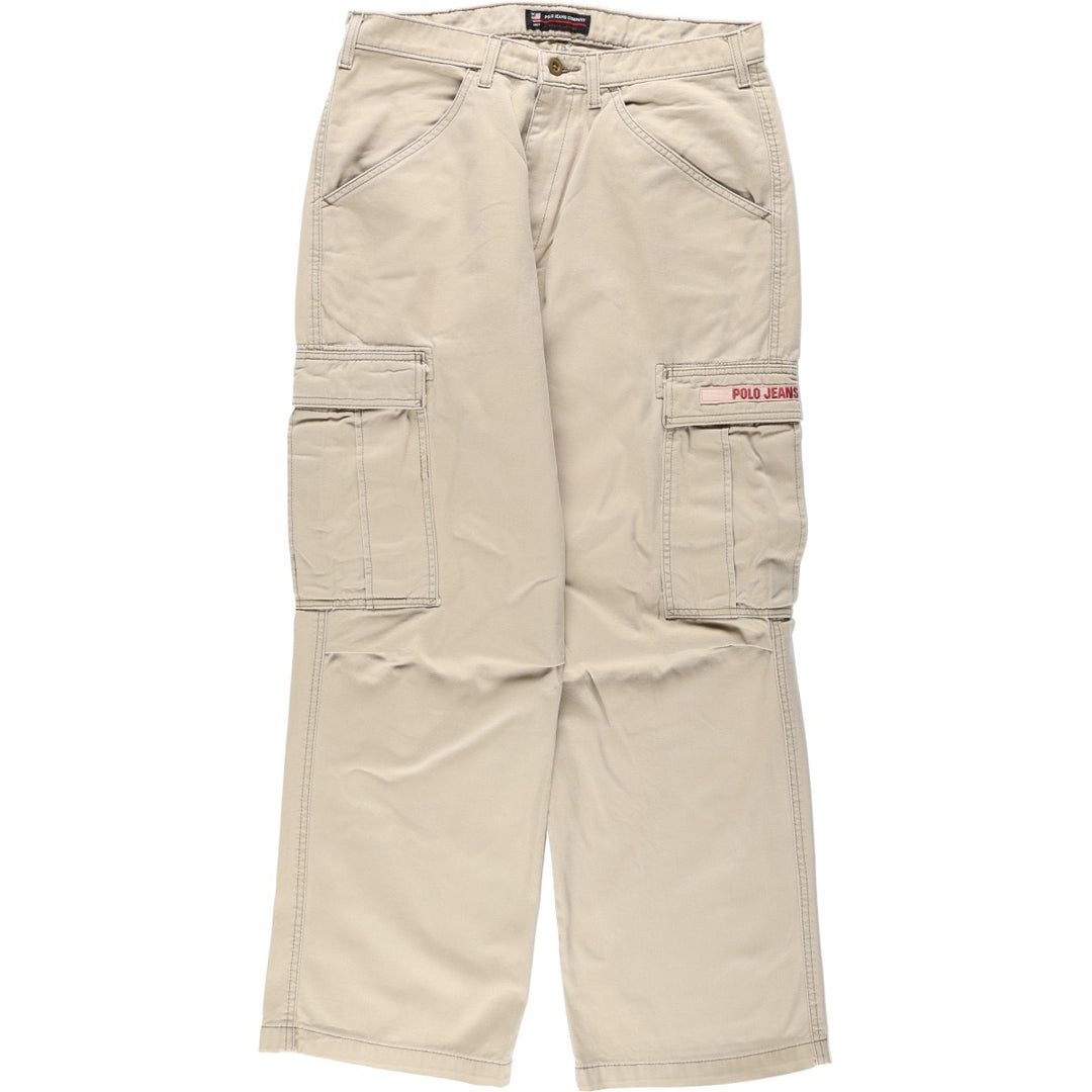 Ralph Lauren POLO JEANS COMPANY military cargo pants, men's size W33 (approx.) cotton Beige type Vintage Second Hand