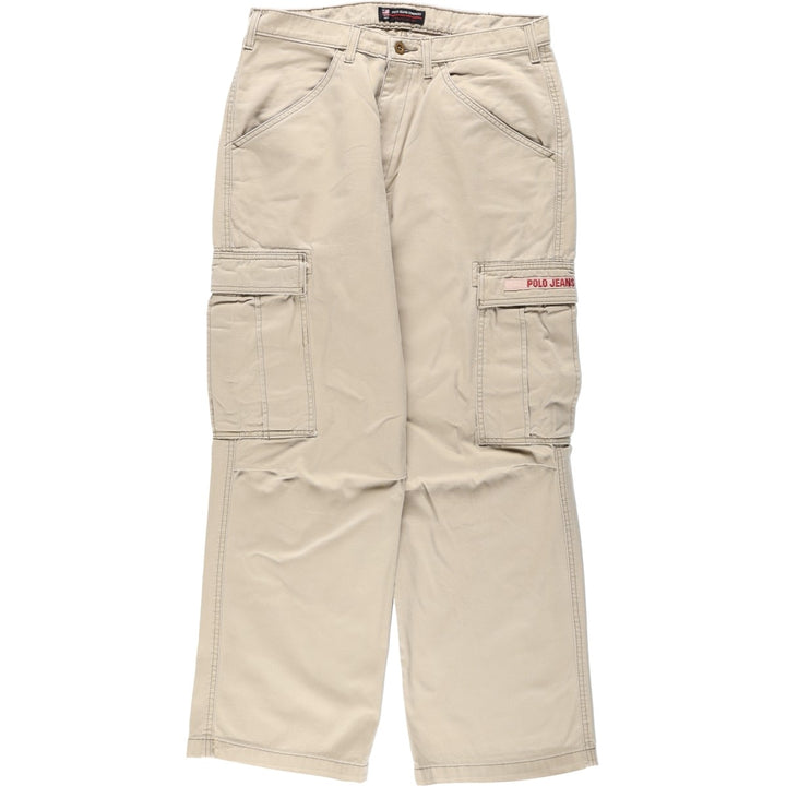 Ralph Lauren POLO JEANS COMPANY military cargo pants, men's size W33 (approx.) cotton Beige type Vintage Second Hand