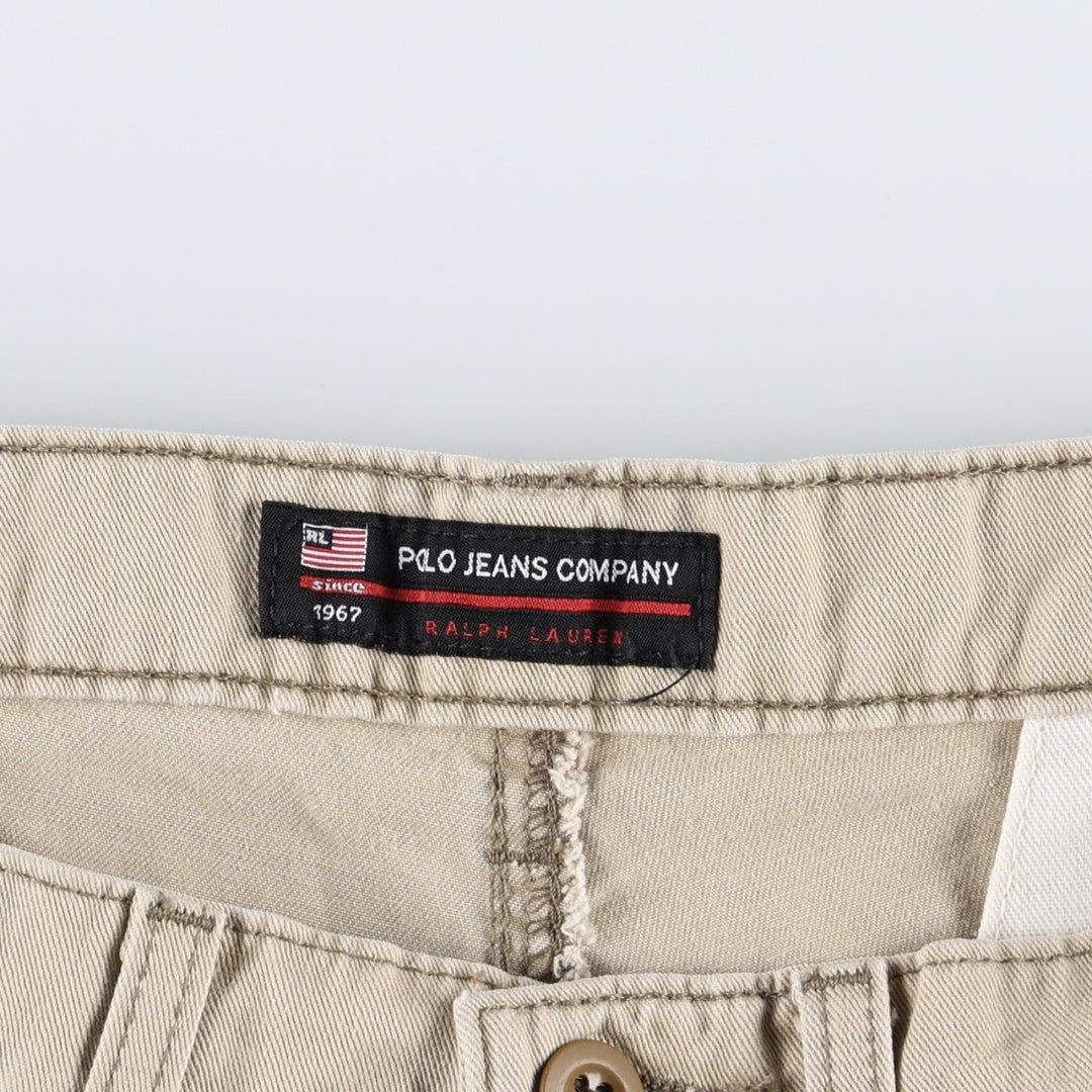 Ralph Lauren POLO JEANS COMPANY military cargo pants, men's size W33 (approx.) cotton Beige type Vintage Second Hand