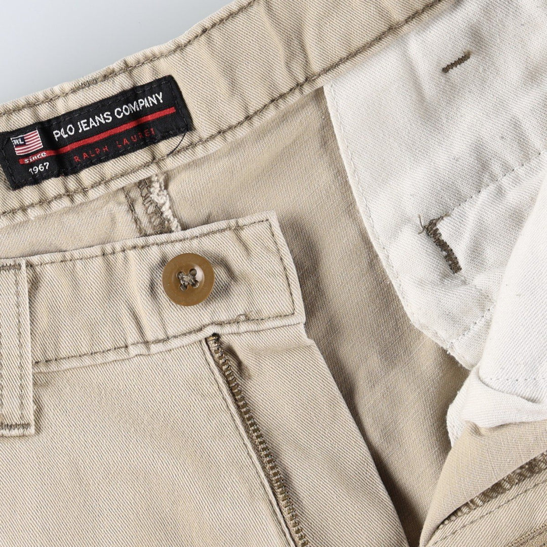 Ralph Lauren POLO JEANS COMPANY military cargo pants, men's size W33 (approx.) cotton Beige type Vintage Second Hand