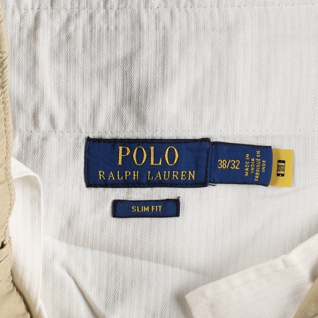 Ralph Lauren POLO RALPH LAUREN SLIM FIT Military Cargo Pants, Men's Size W38 (approx.) cotton Beige type Vintage Second Hand