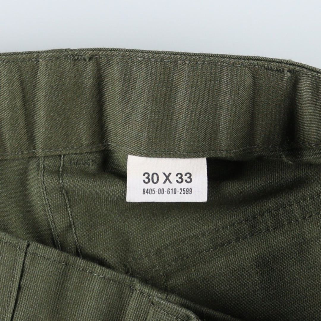 1980'S US Military Baker Pants, Made in USA, Men's Size W29 (approx.), Vintage polyester Khaki type Vintage Second Hand