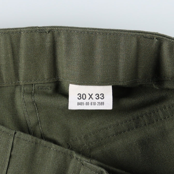 1980'S US Military Baker Pants, Made in USA, Men's Size W29 (approx.), Vintage polyester Khaki type Vintage Second Hand