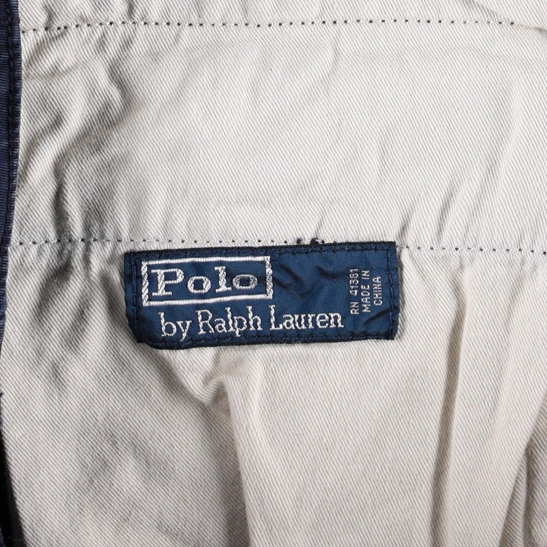 Ralph Lauren POLO by Ralph Lauren military pants, men's size W37 (approx.) cotton navy blue type Vintage Second Hand