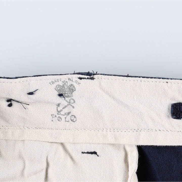 Ralph Lauren POLO by Ralph Lauren military pants, men's size W37 (approx.) cotton navy blue type Vintage Second Hand