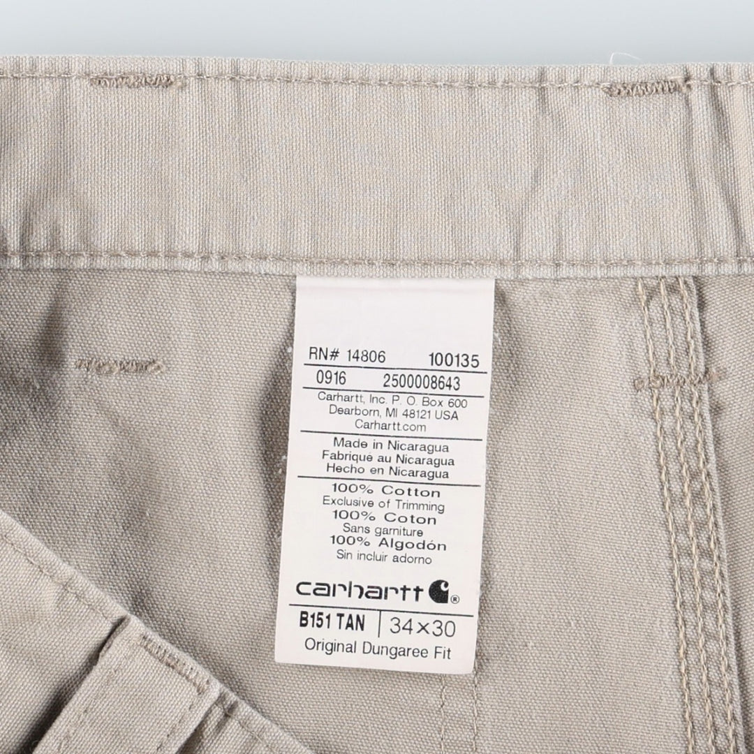 Carhartt Original Dungaree Fit Duck Painter Pants, Men's, Size 34 cotton Beige type Vintage Second Hand