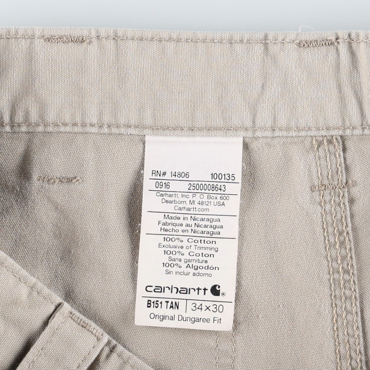 Carhartt Original Dungaree Fit Duck Painter Pants, Men's, Size 34 cotton Beige type Vintage Second Hand
