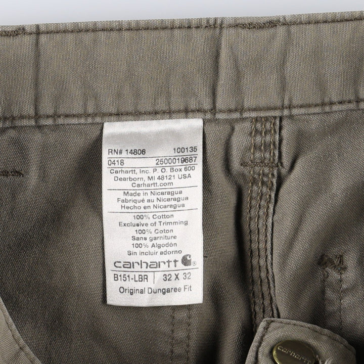 Carhartt Original Dungaree Fit Duck Painter Pants, Men's, W33 equivalent cotton brown type Vintage Second Hand