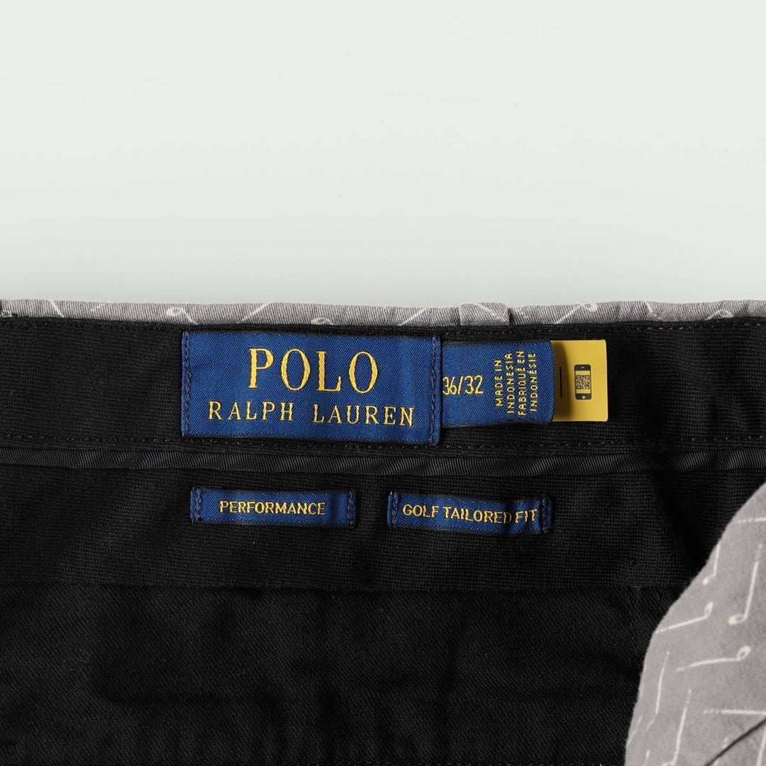 Ralph Lauren POLO RALPH LAUREN PERFORMANCE GOLF TAILORED FIT all-over print slacks pants, men's size W37 (approx.) unclear gray type Vintage Second Hand