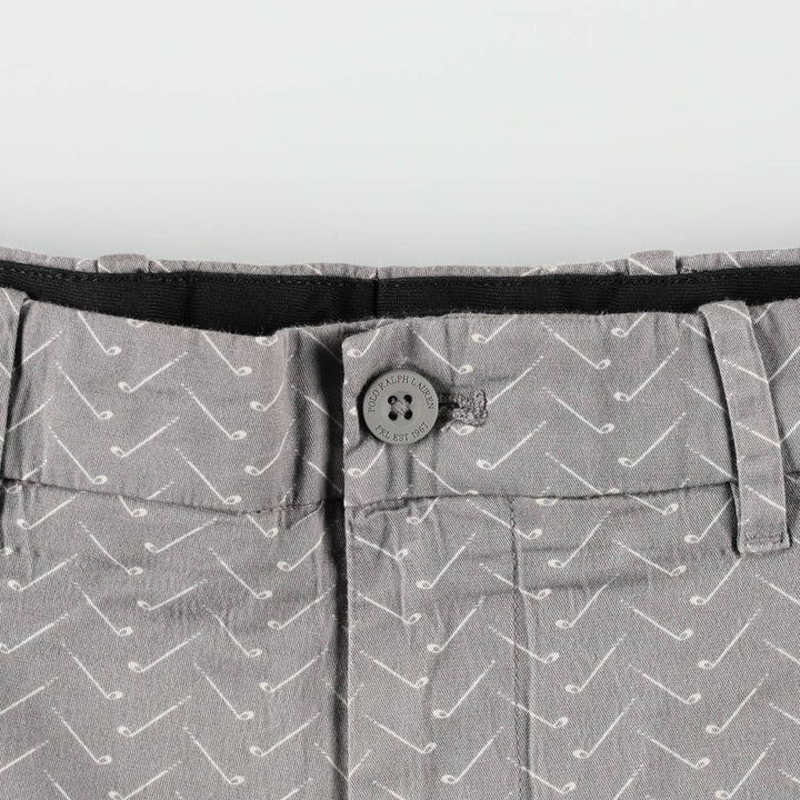 Ralph Lauren POLO RALPH LAUREN PERFORMANCE GOLF TAILORED FIT all-over print slacks pants, men's size W37 (approx.) unclear gray type Vintage Second Hand