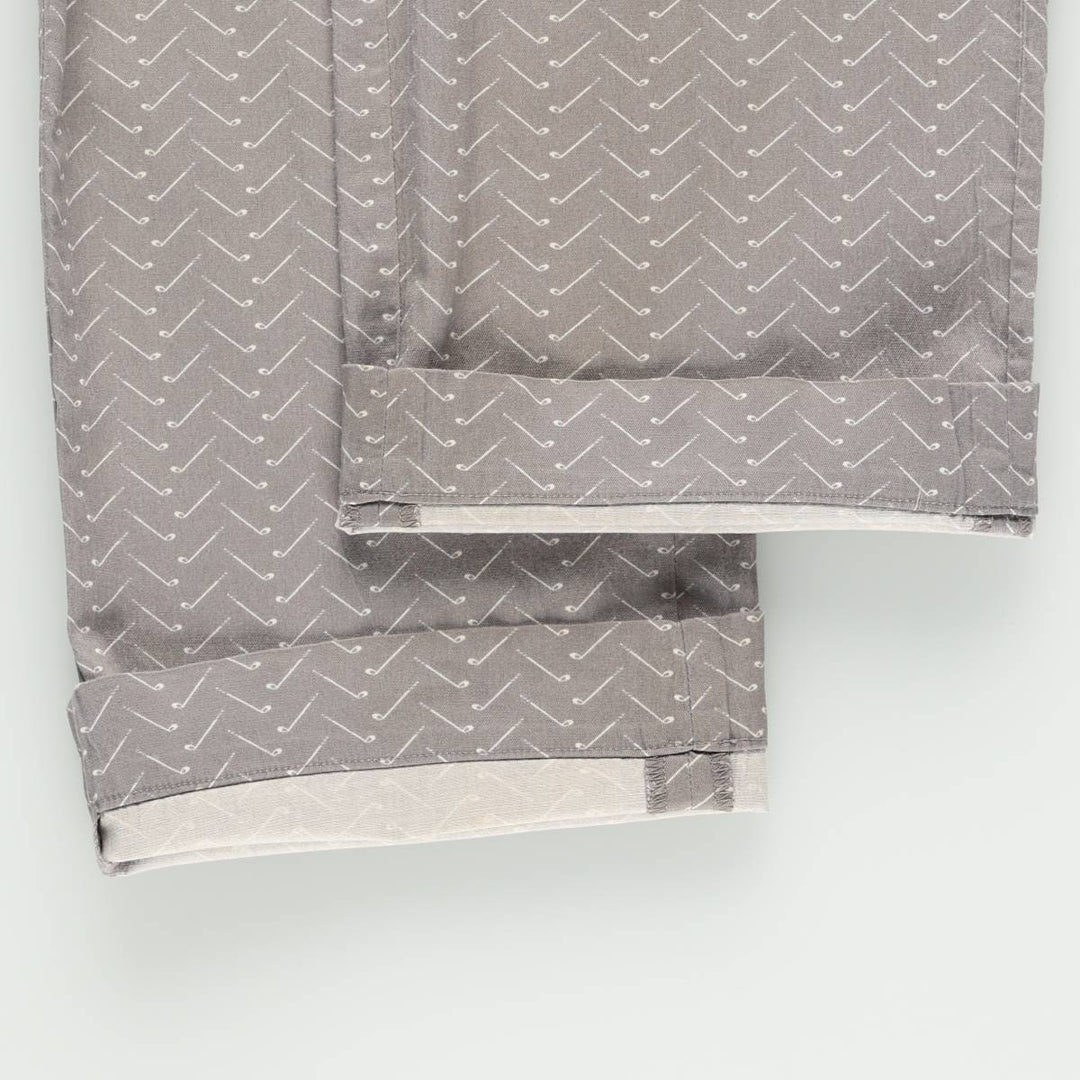 Ralph Lauren POLO RALPH LAUREN PERFORMANCE GOLF TAILORED FIT all-over print slacks pants, men's size W37 (approx.) unclear gray type Vintage Second Hand