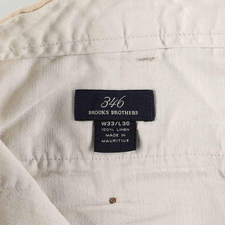 Brooks Brothers 346 Linen Pants Slacks Men's W34 equivalent linen Beige type Vintage Second Hand
