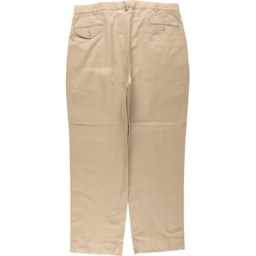 Ralph Lauren POLO by Ralph Lauren two-pleat slacks, men's size W37 (approx.) cotton Beige type Vintage Second Hand