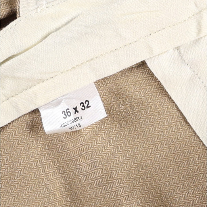 Ralph Lauren POLO by Ralph Lauren two-pleat slacks, men's size W37 (approx.) cotton Beige type Vintage Second Hand