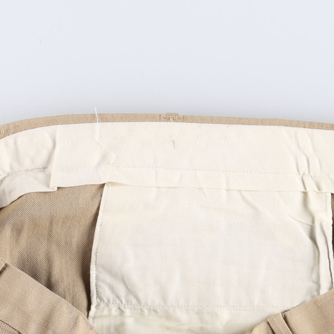 Ralph Lauren POLO by Ralph Lauren two-pleat slacks, men's size W37 (approx.) cotton Beige type Vintage Second Hand