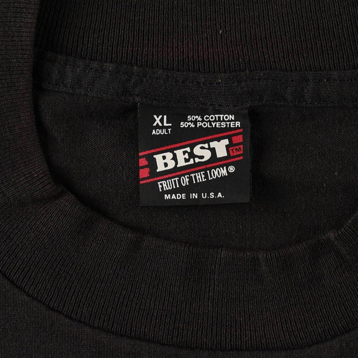 90'S Fruit of the Loom Luckenbach Texas Advertising T-Shirt, Made in USA, Men's XL equivalent, Short Sleeve, Vintage cotton black type Vintage Second Hand
