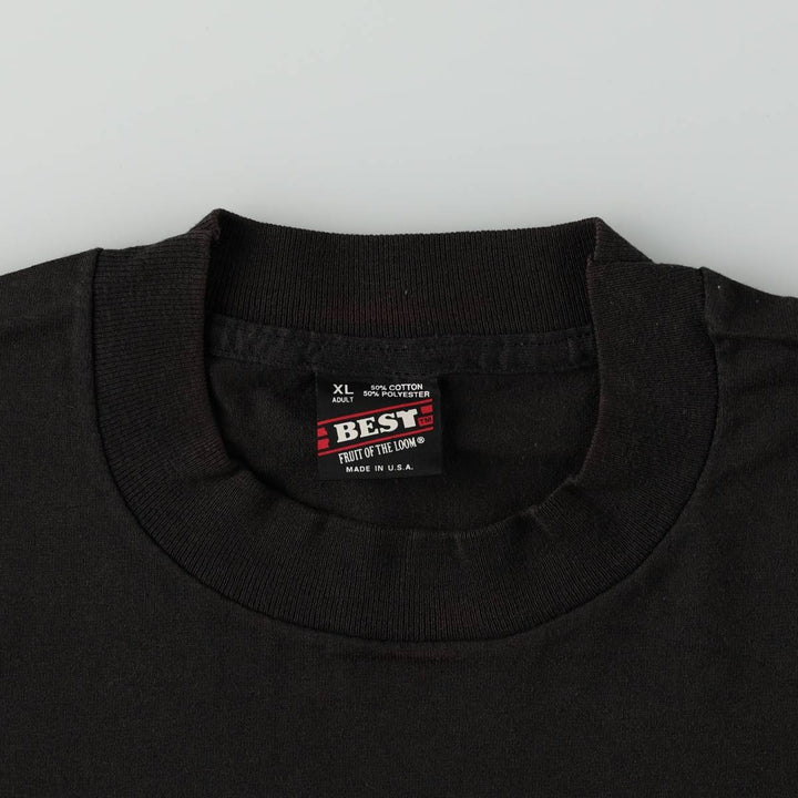 90'S Fruit of the Loom Luckenbach Texas Advertising T-Shirt, Made in USA, Men's XL equivalent, Short Sleeve, Vintage cotton black type Vintage Second Hand