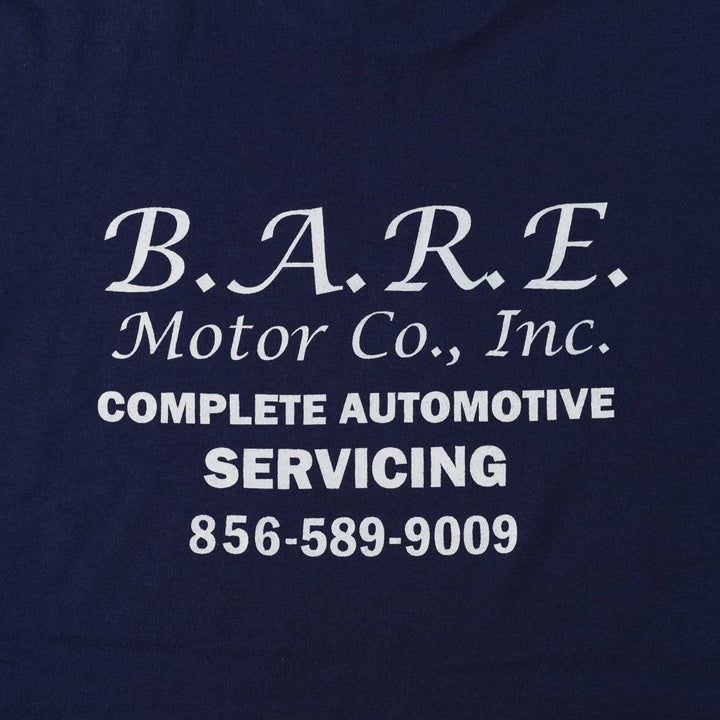 Hanes BARE Motor Company Advertising T-Shirt, Made in Jamaica, Men's XL (approx.), Short Sleeve cotton Navy blue Vintage Second Hand