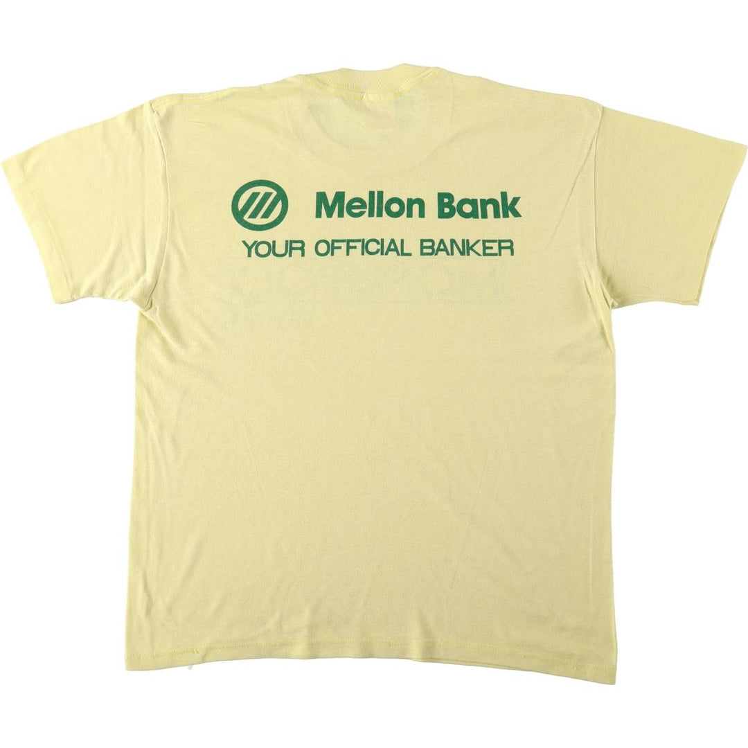 70s-80'S Sportswear Mellon Bank MONOPOLY Advertising T-Shirt, Made in USA, Men's Size L (approx.), Vintage polyester yellow type Vintage Second Hand