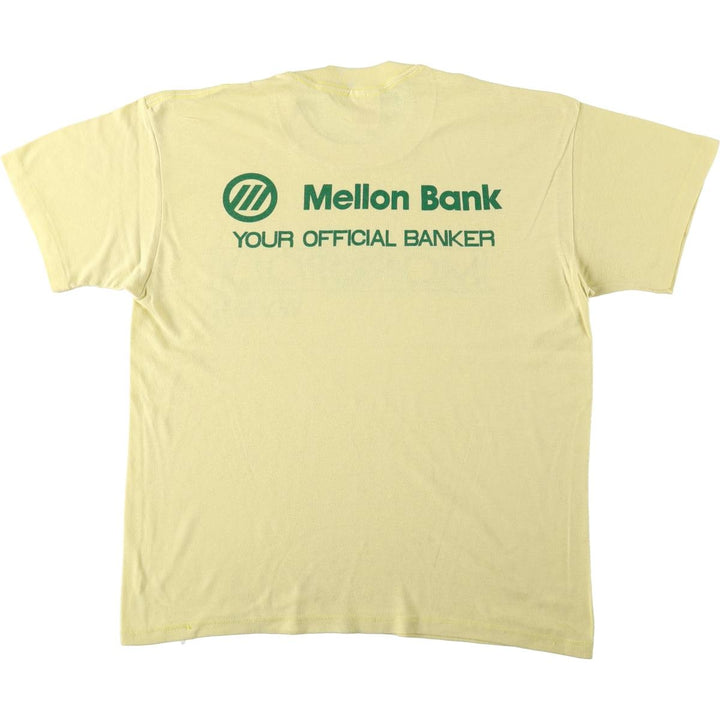 70s-80'S Sportswear Mellon Bank MONOPOLY Advertising T-Shirt, Made in USA, Men's Size L (approx.), Vintage polyester yellow type Vintage Second Hand