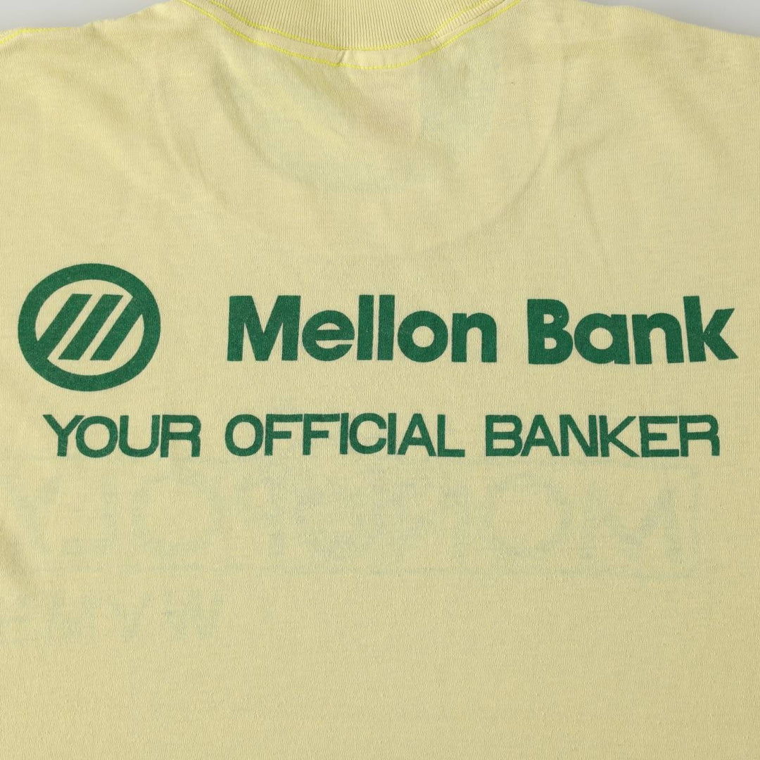 70s-80'S Sportswear Mellon Bank MONOPOLY Advertising T-Shirt, Made in USA, Men's Size L (approx.), Vintage polyester yellow type Vintage Second Hand