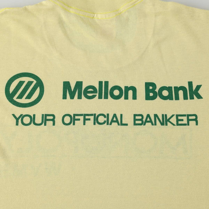 70s-80'S Sportswear Mellon Bank MONOPOLY Advertising T-Shirt, Made in USA, Men's Size L (approx.), Vintage polyester yellow type Vintage Second Hand