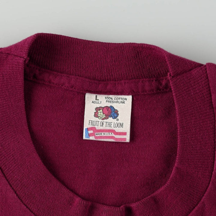 90'S Fruit of the Loom Nicky's Bar advertising T-shirt, Made in USA, Men's size L equivalent, Vintage cotton burgundy type Vintage Second Hand