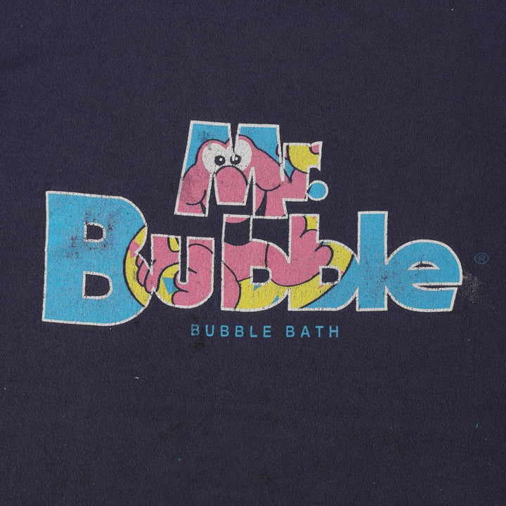 90'S Tee Jays SOF TEE Mr. Bubble Advertising T-Shirt Made in USA Men's XL equivalent Vintage cotton navy blue type Vintage Second Hand