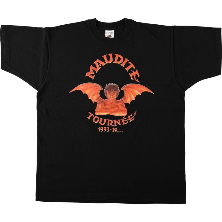 90'S Fruit of the Loom MAUDITE Advertising T-Shirt, Made in Canada, Men's XL equivalent, Vintage cotton black type Vintage Second Hand