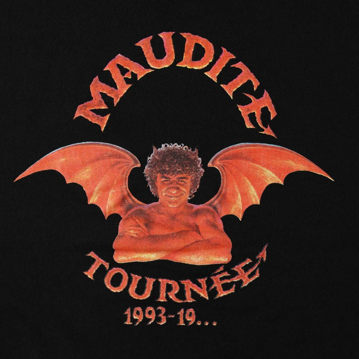 90'S Fruit of the Loom MAUDITE Advertising T-Shirt, Made in Canada, Men's XL equivalent, Vintage cotton black type Vintage Second Hand