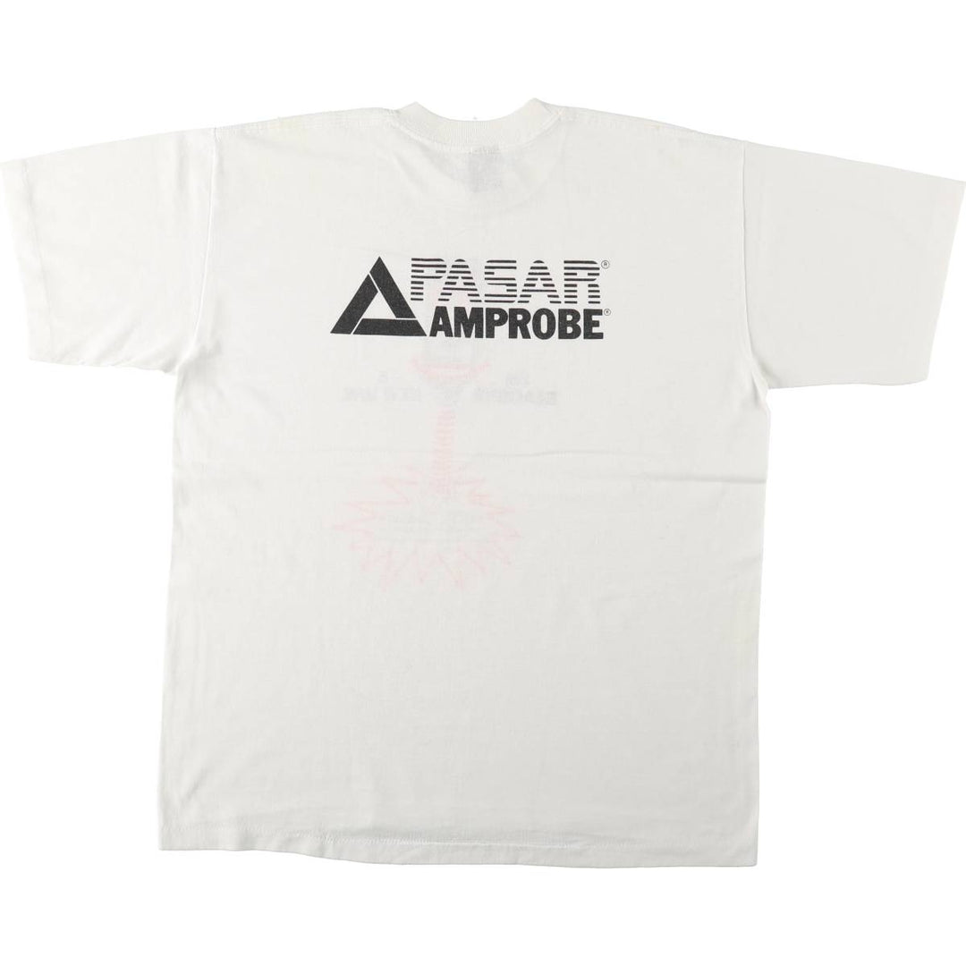 80s-90'S Center Star AMPROBE Advertising T-Shirt, Made in USA, Men's XL equivalent, Vintage polyester white type Vintage Second Hand
