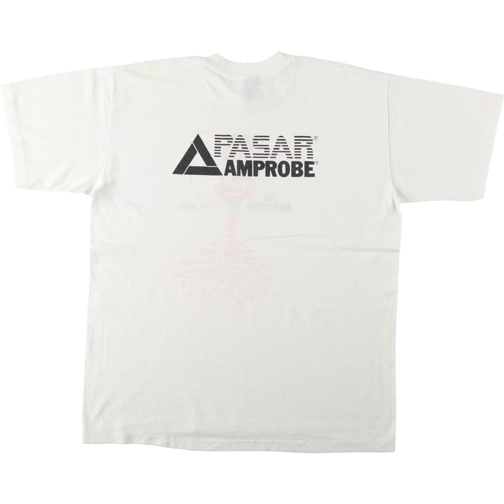 80s-90'S Center Star AMPROBE Advertising T-Shirt, Made in USA, Men's XL equivalent, Vintage polyester white type Vintage Second Hand