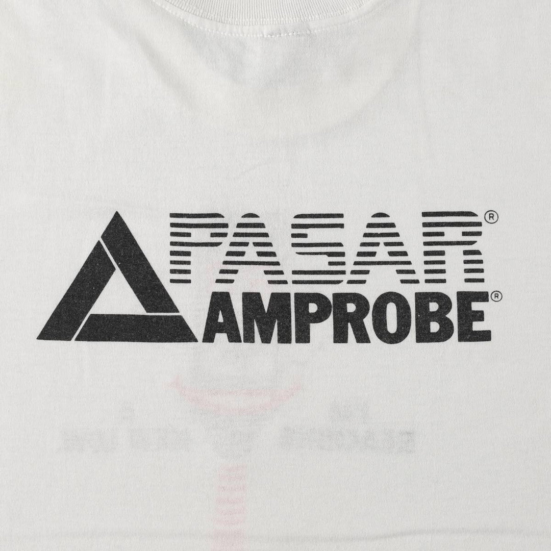 80s-90'S Center Star AMPROBE Advertising T-Shirt, Made in USA, Men's XL equivalent, Vintage polyester white type Vintage Second Hand