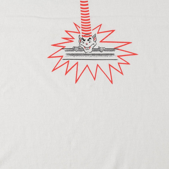 80s-90'S Center Star AMPROBE Advertising T-Shirt, Made in USA, Men's XL equivalent, Vintage polyester white type Vintage Second Hand