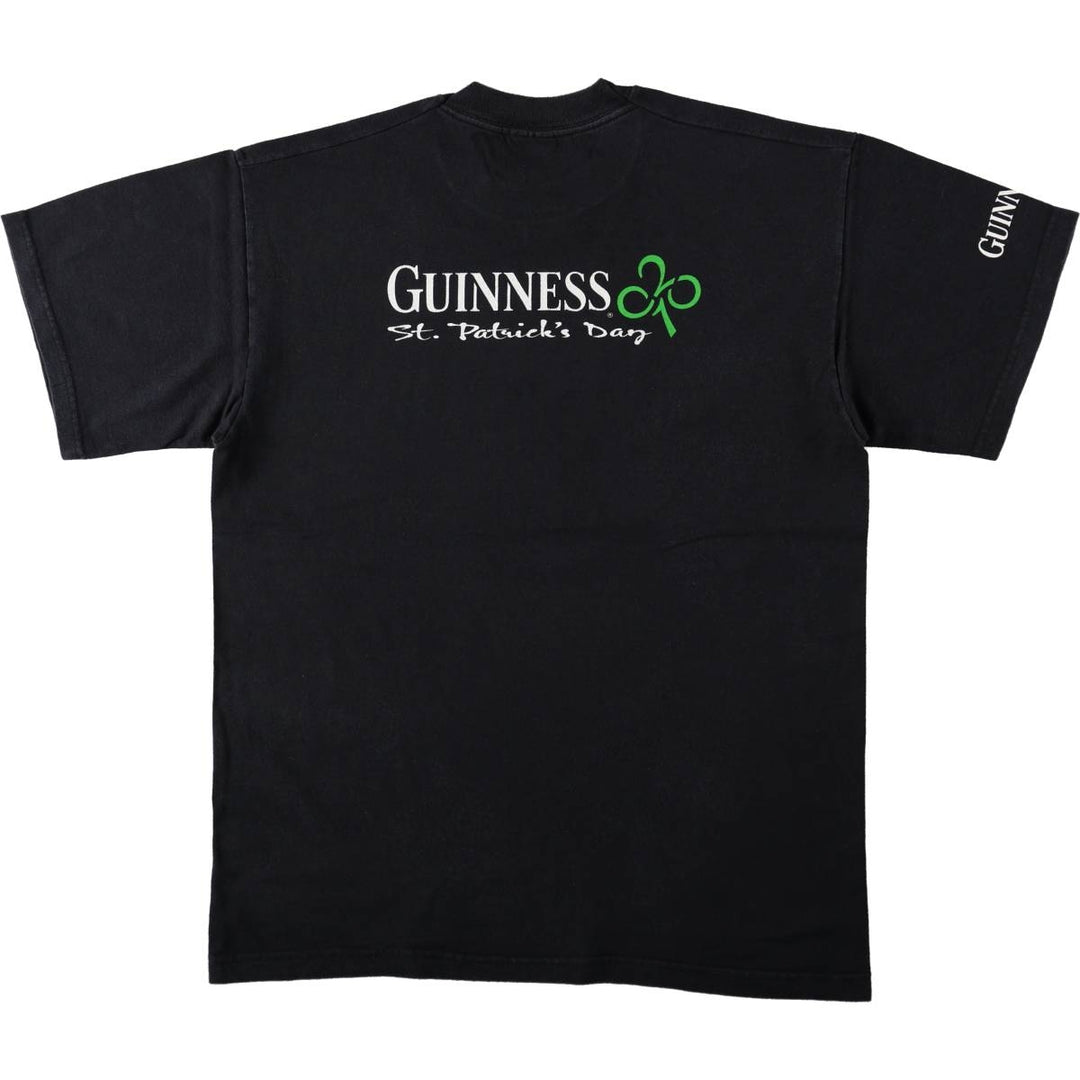 90s-00'S Fruit of the Loom Screen Stars GUNNESS advertising T-shirt, men's size L (approx.) cotton black type Vintage Second Hand