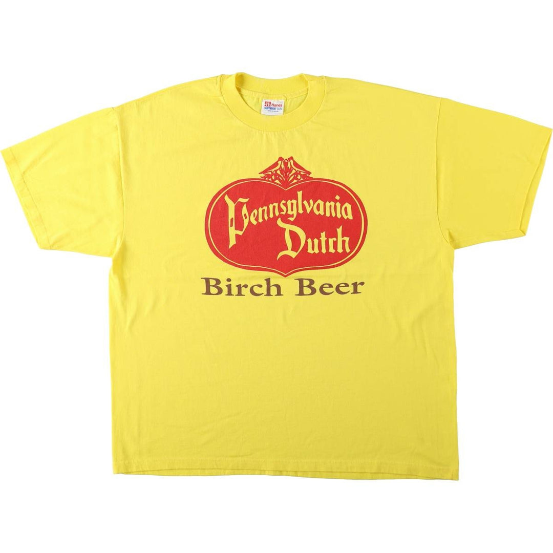 90's Hanes Heavyweight 50 cotton yellow type Vintage Second Hand
