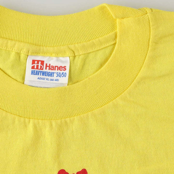 90's Hanes Heavyweight 50 cotton yellow type Vintage Second Hand