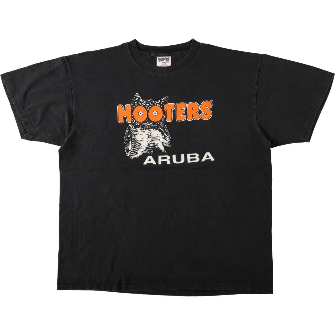 90'S ONEITA PowerPro HOOTERS Advertising T-Shirt, Men's XL equivalent, Vintage cotton black type Vintage Second Hand