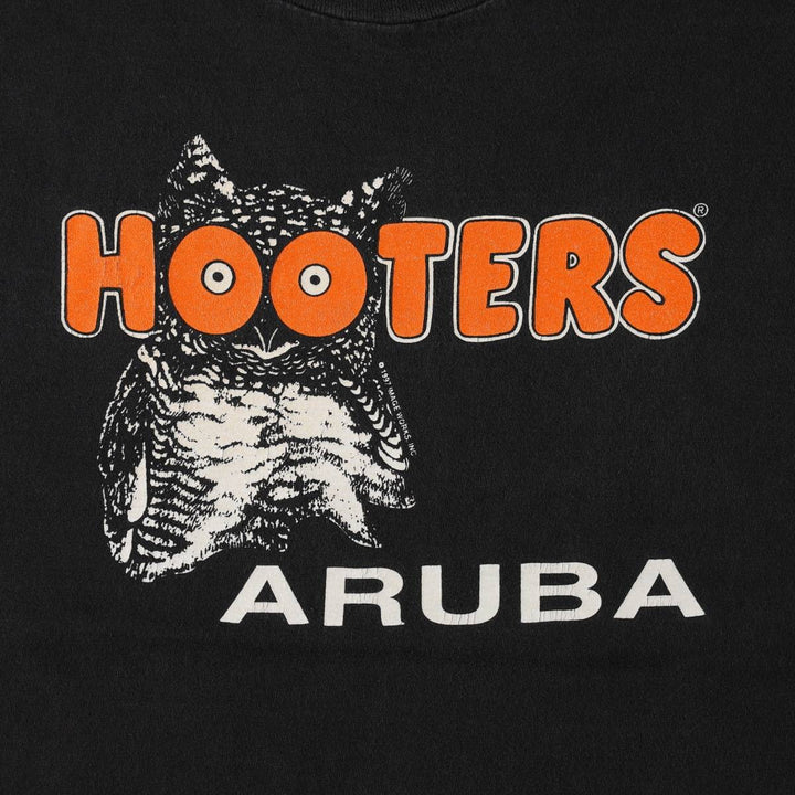 90'S ONEITA PowerPro HOOTERS Advertising T-Shirt, Men's XL equivalent, Vintage cotton black type Vintage Second Hand