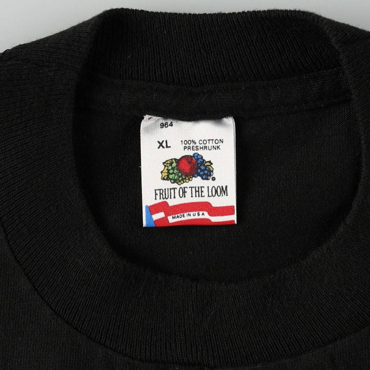 90'S Fruit of the Loom WMVP Advertising T-Shirt, Made in USA, Men's XL equivalent, Vintage cotton black type Vintage Second Hand