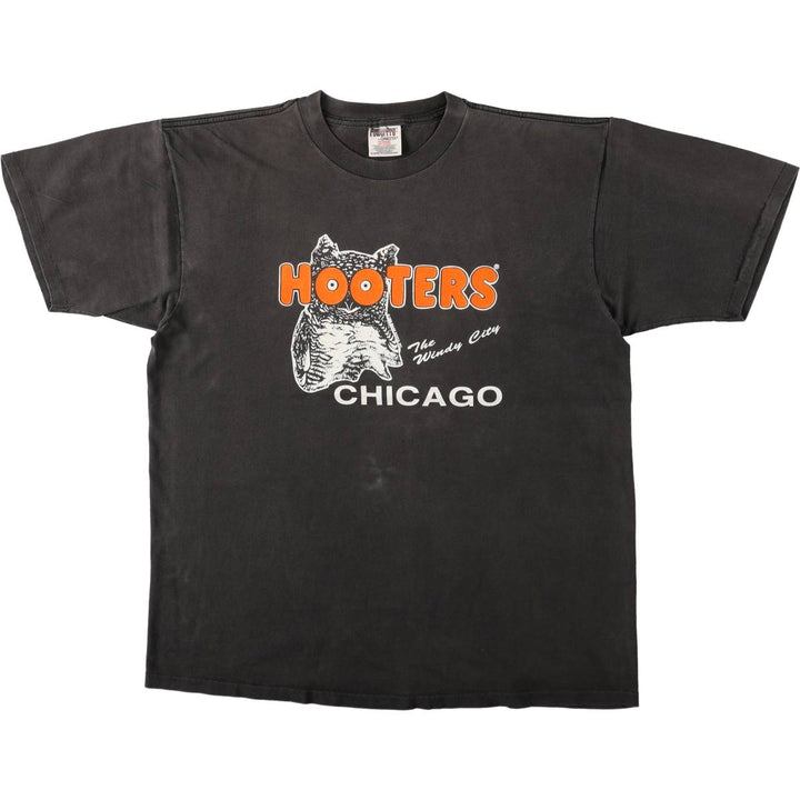 90'S ONEITA PowerPro HOOTERS Advertising T-Shirt, Men's XL equivalent, Vintage cotton black type Vintage Second Hand