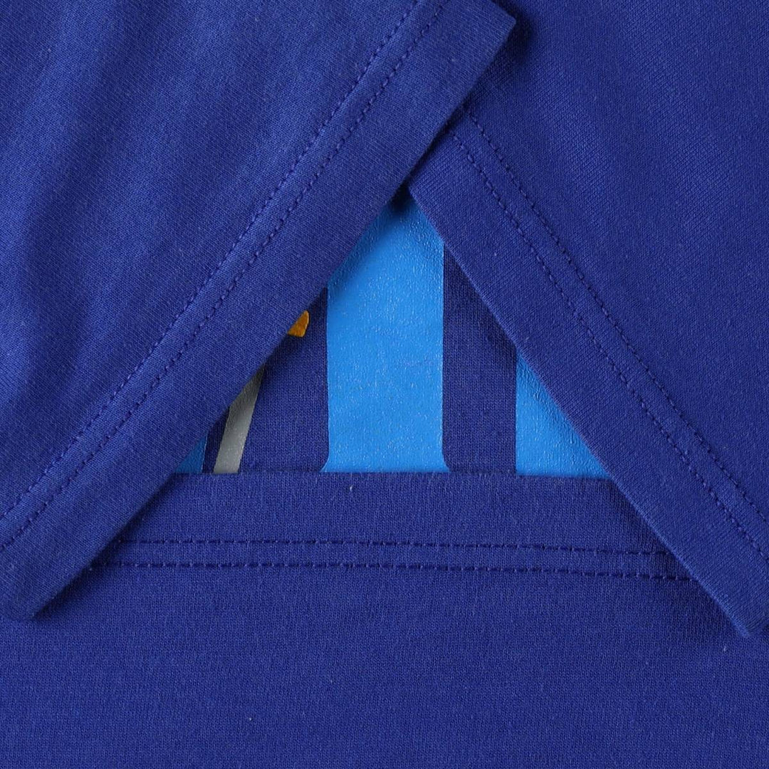 Vintage 80s-90'S Jerzees printed T-shirt, Made in USA, Men's Size L cotton blue type Vintage Second Hand
