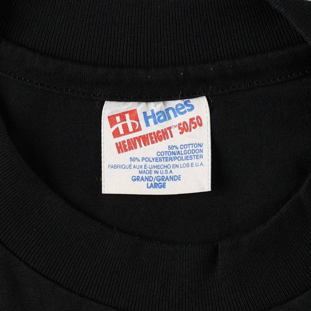 90'S Hanes HEAVYWEIGHT 50 cotton black type Vintage Second Hand