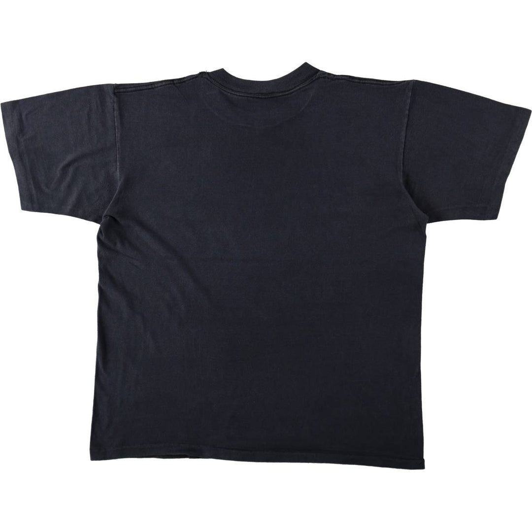80'S ONEITA parody print T-shirt, Made in USA, Men's XL equivalent, Vintage cotton navy blue type Vintage Second Hand