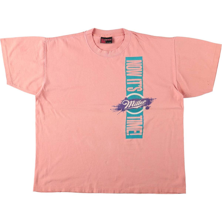 ~90'S Holoubek Miller Print Advertising T-Shirt, Made in USA, Men's XL equivalent, Vintage cotton pink type Vintage Second Hand