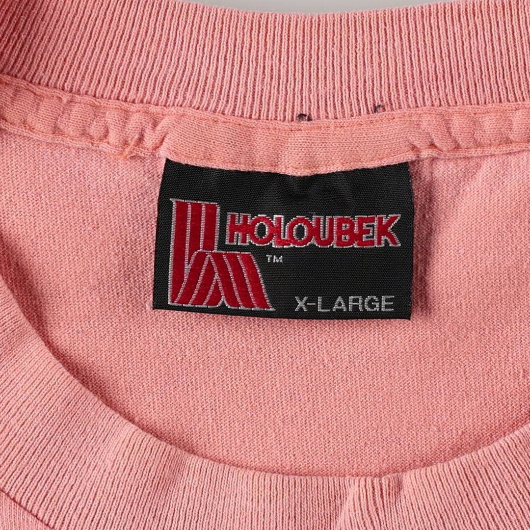 ~90'S Holoubek Miller Print Advertising T-Shirt, Made in USA, Men's XL equivalent, Vintage cotton pink type Vintage Second Hand