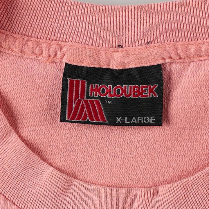 ~90'S Holoubek Miller Print Advertising T-Shirt, Made in USA, Men's XL equivalent, Vintage cotton pink type Vintage Second Hand