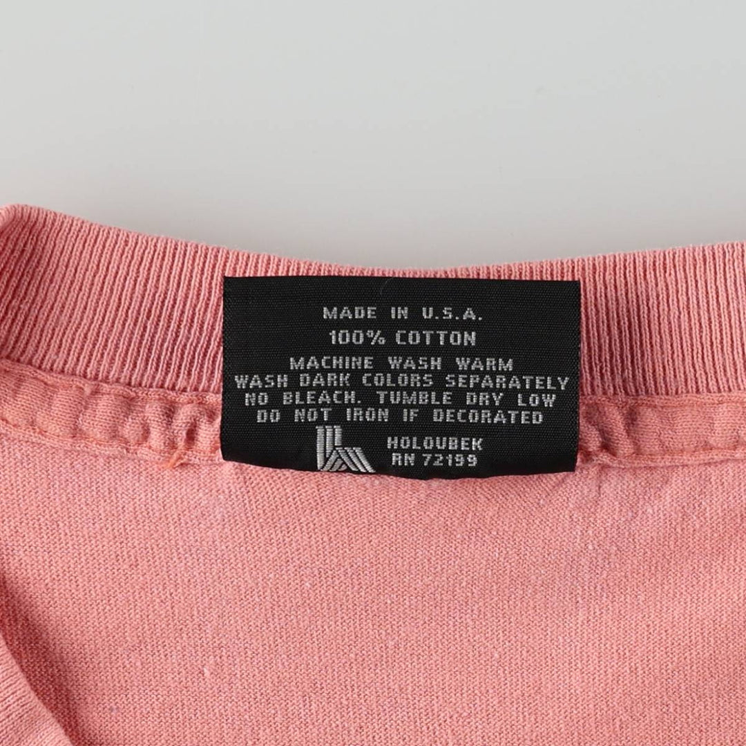 ~90'S Holoubek Miller Print Advertising T-Shirt, Made in USA, Men's XL equivalent, Vintage cotton pink type Vintage Second Hand