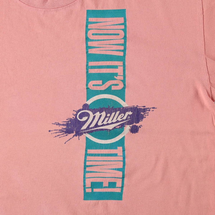 ~90'S Holoubek Miller Print Advertising T-Shirt, Made in USA, Men's XL equivalent, Vintage cotton pink type Vintage Second Hand